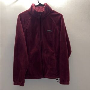 Columbia Deep Maroon Full-Zip Fleece Jacket